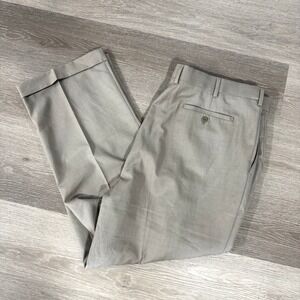 NWT Louis Raphael Rosso Red Tan Pleated Cuffed Dress Pants Men's Size‎ 42x30